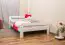 Kinderbett / Jugendbett Kiefer Vollholz massiv weiß lackiert A6, inkl. Lattenrost - Abmessung 120 x 200 cm