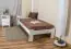 Kinderbett / Jugendbett Kiefer Vollholz massiv weiß lackiert A8, inkl. Lattenrost - Abmessungen: 80 x 200 cm