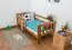 Kinderbett mit Absturzsicherung Kiefer Vollholz massiv Eichefarben A17, inkl. Lattenrost - Abmessung 70 x 160 cm - inklusive Matratze
