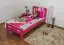 Kinderbett / Jugendbett "Easy Premium Line" K8, Buche Vollholz massiv rosa lackiert - Liegefläche: 90 x 190 cm