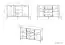 Kommode Pandrup 12, Farbe: Eiche - Abmessungen: 83 x 138 x 40 cm (H x B x T), mit 2 Türen, 3 Schubladen und 4 Fächern