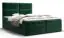 Großes Boxspringbett mit weichen Veloursstoff Pirin 43, Farbe: Grün - Liegefläche: 180 x 200 cm (B x L)