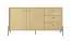 Kommode mit vier Fächern Allegma 02, Farbe: Eiche Scandi - Abmessungen: 81 x 157 x 39,5 cm (H x B x T), mit drei Schubladen