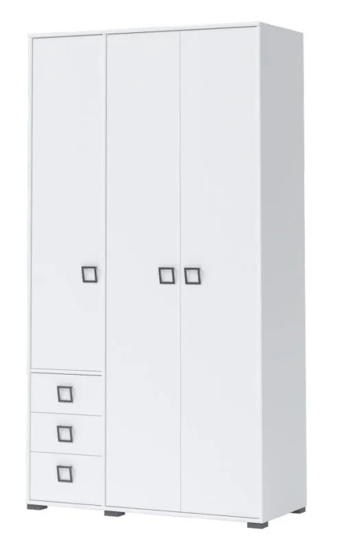 Drehtürenschrank / Kleiderschrank 19, Farbe: Weiß - Abmessungen: 236 x 126 x 56 cm (H x B x T)