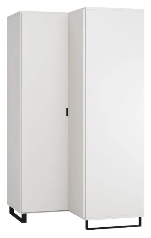 Drehtürenschrank / Eckkleiderschrank Chiflero 39, Farbe: Weiß - Abmessungen: 195 x 102 x 104 cm (H x B x T)