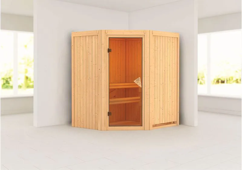 Sauna "Kjell" mit bronzierter Tür - Farbe: Natur - 170 x 151 x 198 cm (B x T x H)