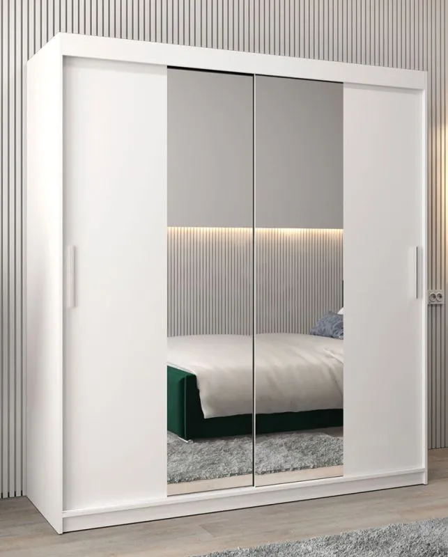 180 cm breiter Kleiderschrank mit 10 Fächern und 2 Türen | Farbe: Weiß Abbildung