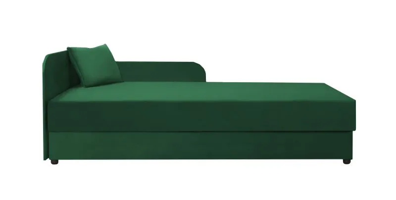 Gästebett / Tagesbett Lobatos 49, inkl. Kissen, Bonellfederkernung, Kopfteil links, Farbe: Dunkelgrün, Liegefläche: 90 x 195 cm, für Gästezimmer
