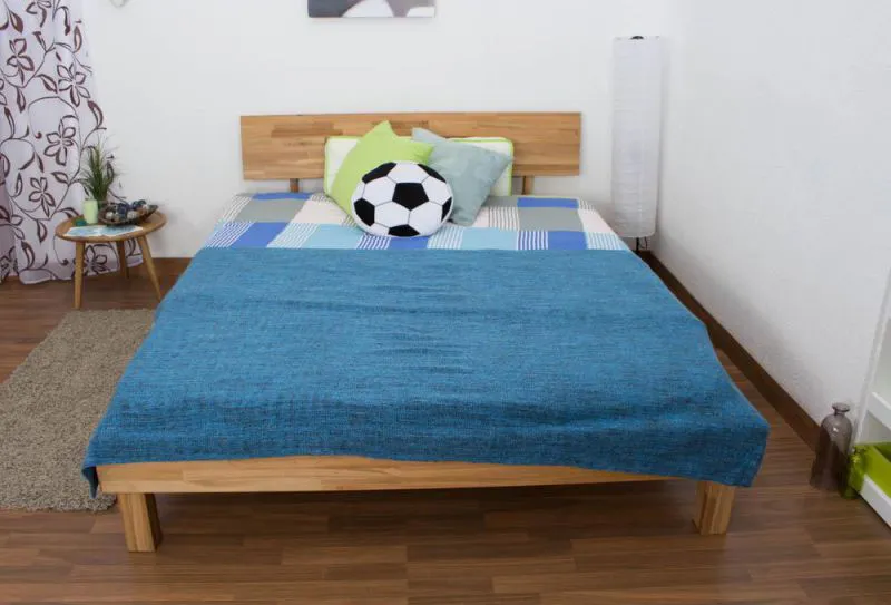 Eiche Massivholz Bettgestell 160 x 200 cm geölt Abbildung