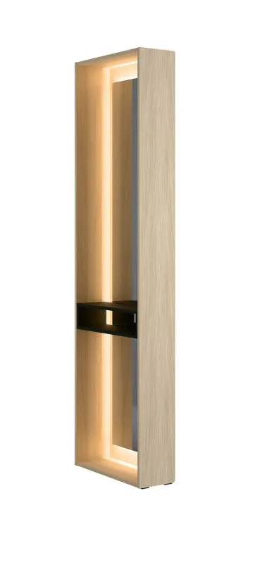 Seitlicher Spiegel inkl. LED-Beleuchtung für Schrank Acharnes, eine Ablagefläche, Maße: 207,5 x 58 x 20,5 cm