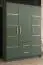 Außergewöhnlicher Kleiderschrank mit 10 Fächern Similaun 33, Farbe: Grün - Abmessungen: 202 x 153 x 40 cm (H x B x T), mit zwei Schubladen und einer Kleiderstange
