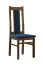 Stuhl mit Polsterung Bachtel 05, Buchenholz Vollholz massiv, Farbe: Eiche / Blaue Polsterung - Abmessungen: 99 x 42 x 54 cm (H x B x T)