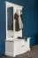 Garderobe Gyronde 28 mit Spiegel, Kiefer massiv Vollholz, weiß lackiert - 134 x 108 x 8 cm (H x B x T)