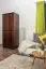 Massivholz Schlafzimmerschrank Kiefer, Farbe: Nuss 190x80x60 cm