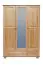 Massivholz-Kleiderschrank, Farbe: Natur 190x133x60 cm Abbildung