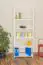 Regal, Küchenregal, Wohnzimmerregal, Bücherregal - 80 cm breit, Kiefer Holz-Massiv, Farbe: Weiß Abbildung