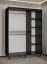 Schiebetürenschrank mit zwei Kleiderstangen Jotunheimen 246, Farbe: Schwarz - Abmessungen: 208 x 150,5 x 62 cm (H x B x T)