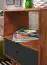 Nachttisch im Retro Stil, Farbe: Sheesham / Schwarz - Abmessungen: 70 x 40 x 35 cm (H x B x T), aus Sheesham Massivholz