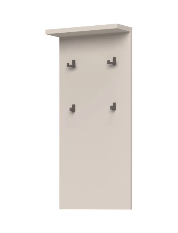 Garderobe mit vier verchromten Haken Neiafu 112, Farbe: Kaschmir, Maße: 100 x 46 x 17 cm, einfaches und modernes Design