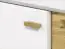 Kommode Temecula 04, Farbe: Eiche / Weiß - Abmessungen: 138 x 92 x 43 cm (H x B x T), mit 2 Türen und 6 Fächern