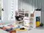 Funktionsbett / Kinderbett / Hochbett - Kombination mit Bettkasten und Schreibtisch Machico 01, Farbe: Eiche Riviera / Weiß - Liegefläche: 90 x 200 cm (B x L)