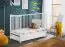 Gitterbett / Babybett, Kiefer massivholz, Avaldsnes 03, Farbe: Weiß - Abmessungen: 89 x 124 x 65 cm (H x B x T), mit einer Schublade