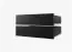 Edler Kleiderschrank mit genügend Fächern Dom 59, Farbe: Schwarz matt / Eiche Artisan - Abmessungen: 200 x 180 x 62 cm (H x B x T), mit stylischen Muster
