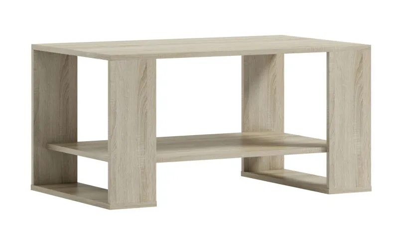 Couchtisch in Eiche Sonoma, mit 1 Ablagefach und breiten Beinen, 50 x 100 x 60 cm, stabil und langlebig, modernes Design, Sofatisch