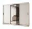 Schiebetürenschrank | 10 Fächer | Weiß Matt | 2 Kleiderstangen | hochwertig Verarbeitet | Kleiderschrank | 250 x 62 x 200 cm | dekorative Spiegeltür