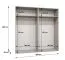 Kleiderschrank mit zwei Fächer Korab 139, Farbe: Schwarz, 2 Meter breit, zwei Kleiderstangen, vier Spiegeltüren, Griffe: Kaschmir, Soft-Close-Funktion