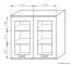 Vitrinenaufsatz für Kommode Cikupa, Farbe: Nuss / Ulme - Abmessungen: 86 x 90 x 35 cm (H x B x T)