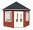 Gartenhaus G67 Schwedenrot inkl. Fußboden - 44 mm Blockbohlenhaus, Nutzfläche: 9,50 m², Zeltdach