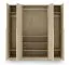 Kleiderschrank | Drehtürenschrank | 4-türig | 200 x 61 x 210 cm | Farbe: Eiche Cremona | 3 Kleiderstangen | 7 Fächer | ABS-Kanten | Edegem 01