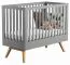 Babybett / Gitterbett Skady 05, Farbe: Grau / Eiche - Liegefläche: 60 x 120 cm (B x L)
