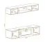 Schlichte Hängevitrine und Kommode mit Kamin Hompland 129, Farbe: Weiß - Abmessungen: 150 x 160 x 40 cm (H x B x T), mit Push-to-open Funktion