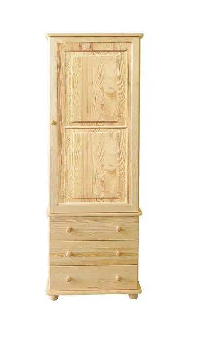 Schlafzimmer- Schrank Kiefer Massivholz - Abmessungen: 196 x 65 x 42 cm (H x B x T) Abbildung