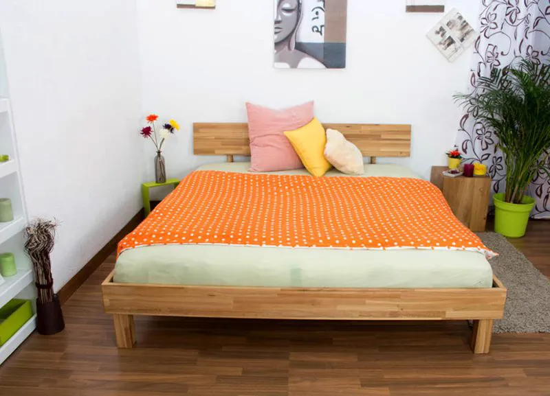 Bett Eiche massiv 180 x 200 cm geölt Abbildung