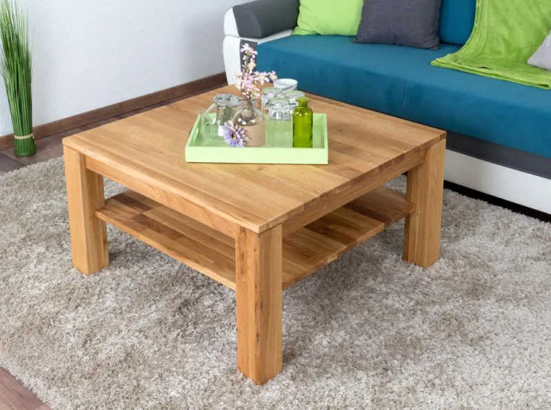 Couchtisch Wooden Nature 420 Eiche massiv - 80 x 80 x 45 cm (B x T x H)