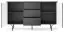 Kommode mit zwei Türen Margate 03, Farbe: Schwarz - Abmessungen: 83 x 144 x 38 cm (H x B x T)