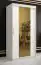 Außergewöhnlicher Kleiderschrank mit Marmor Optik Hochfeiler 27, Farbe: Weiß / Weißer Marmor - Abmessungen: 200 x 100 x 62 cm (H x B x T), mit zwei Spiegel und zwei Kleiderstangen