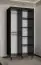 Außergewöhnlicher Schiebetürenschrank mit fünf Fächern Jotunheimen 50, Farbe: Schwarz - Abmessungen: 208 x 100,5 x 62 cm (H x B x T), mit zwei Kleiderstangen