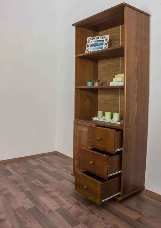 Regal - 80 cm breit, Kiefer Holz-Massiv, Farbe: Eiche Abbildung