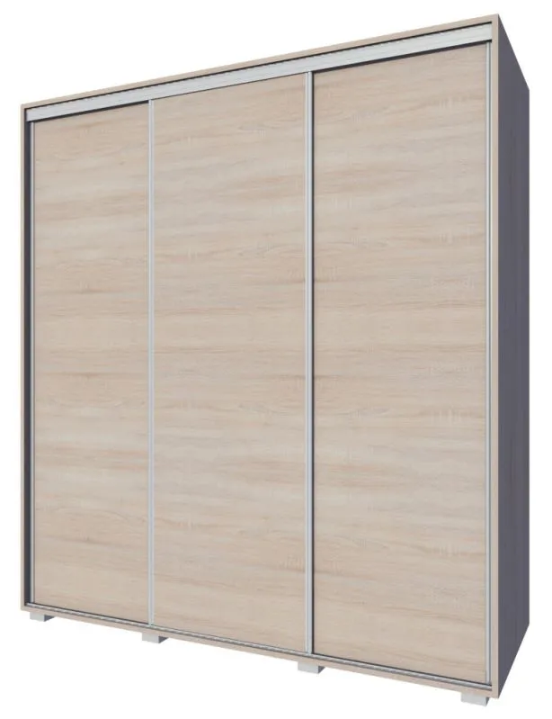 Schiebetürenschrank / Kleiderschrank Rabaul 41, Farbe: Sonoma Eiche - Abmessungen: 210 x 200 x 60 cm (H x B x T)