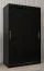 Schiebetürenschrank / Kleiderschrank Bisaurin 2A, Farbe: Schwarz - Abmessungen: 200 x 120 x 62 cm ( H x B x T)