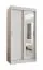 Kleiderschrank Aletschhorn 02, 1 Meter breit, Farbe: Weiß, eine Spiegeltür, Aluminiumschienen, fünf Fächer, Schiebetürenschrank, zwei Kleiderstangen