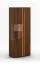 Breite Vitrine Sienne 03, Massivholz, in Tabacco geölt, Push-to-open Funktion, Maße: 205 x 84,5 x 37 cm, zwei Türen, inkl. LED-Beleuchtung, 11 Fächer