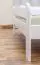 Futonbett / Massivholzbett Kiefer Vollholz massiv weiß lackiert A11, inkl. Lattenrost - Abmessung 140 x 200 cm