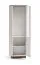 Vitrine | schmal | Farbe: Kaschmir / Eiche Windmill dunkel | Soft-Close-Funktion | Maße: 65 x 40 x 200 cm | 5 Fächer | gehärtetes transparentes Glas