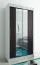 120 cm breiter Kleiderschrank mit 5 Fächern und 2 Türen | Farbe: Weiß / Schwarz Abbildung