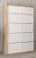 120 cm breiter Schiebetürenschrank mit 2 Türen | 5 Fächer | 2 Kleiderstangen | Farbe: Sonoma Eiche / Weiß Abbildung